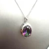 Silver Mystic Topaz Pendant Necklace With Gemstone, Sewar Silver Mystic Topaz Pendant Necklace With Gemstone