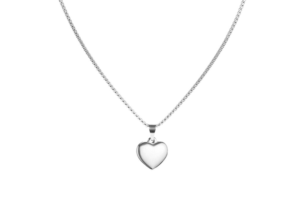 Heart Neckless Sliver  Stainless Steel