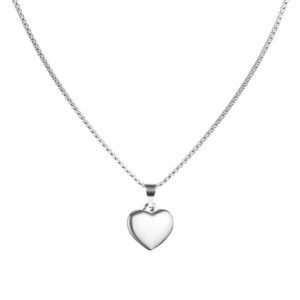 Heart Neckless Sliver  Stainless Steel