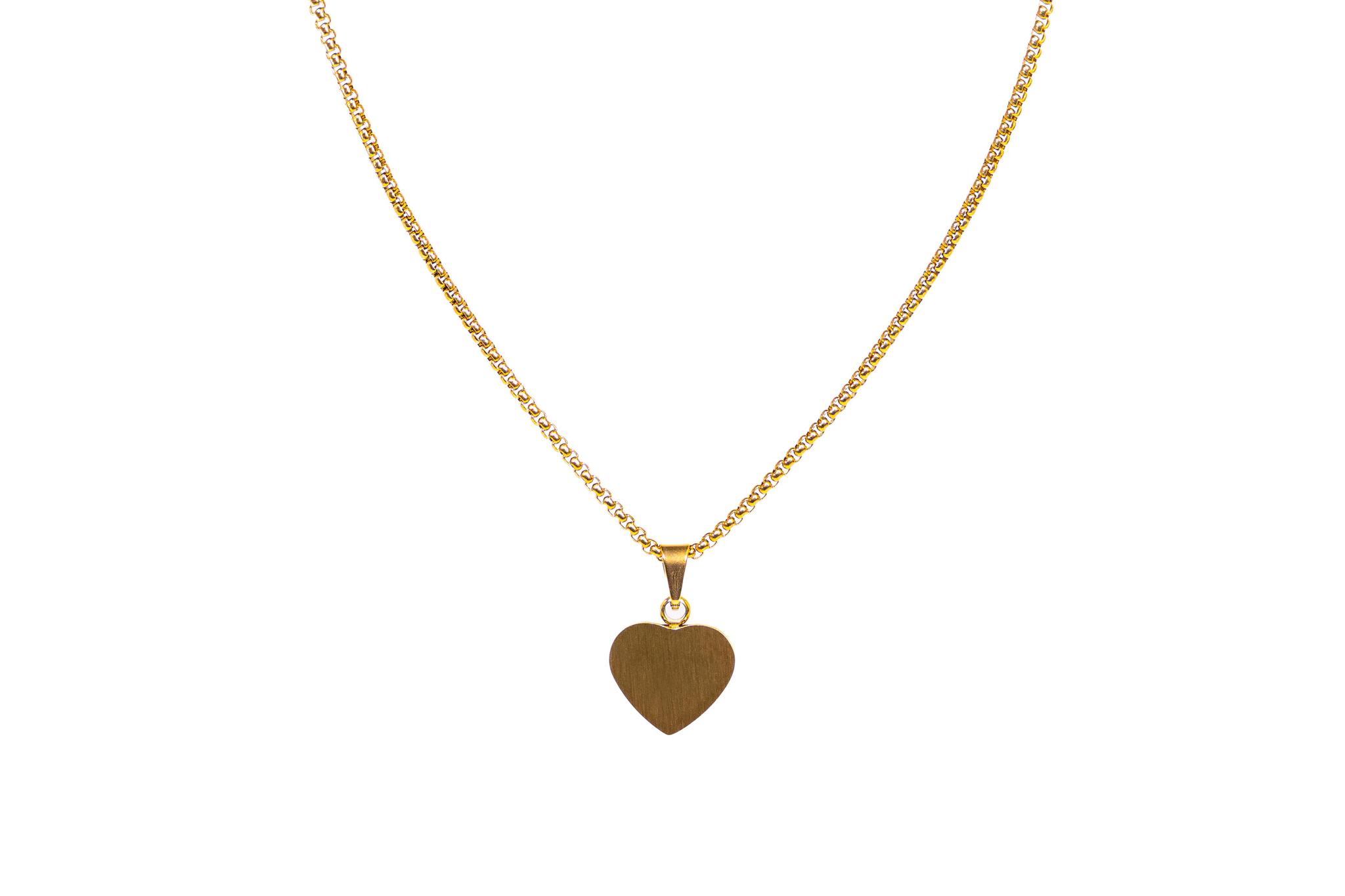 Heart Neckless Golden Stainless Steel