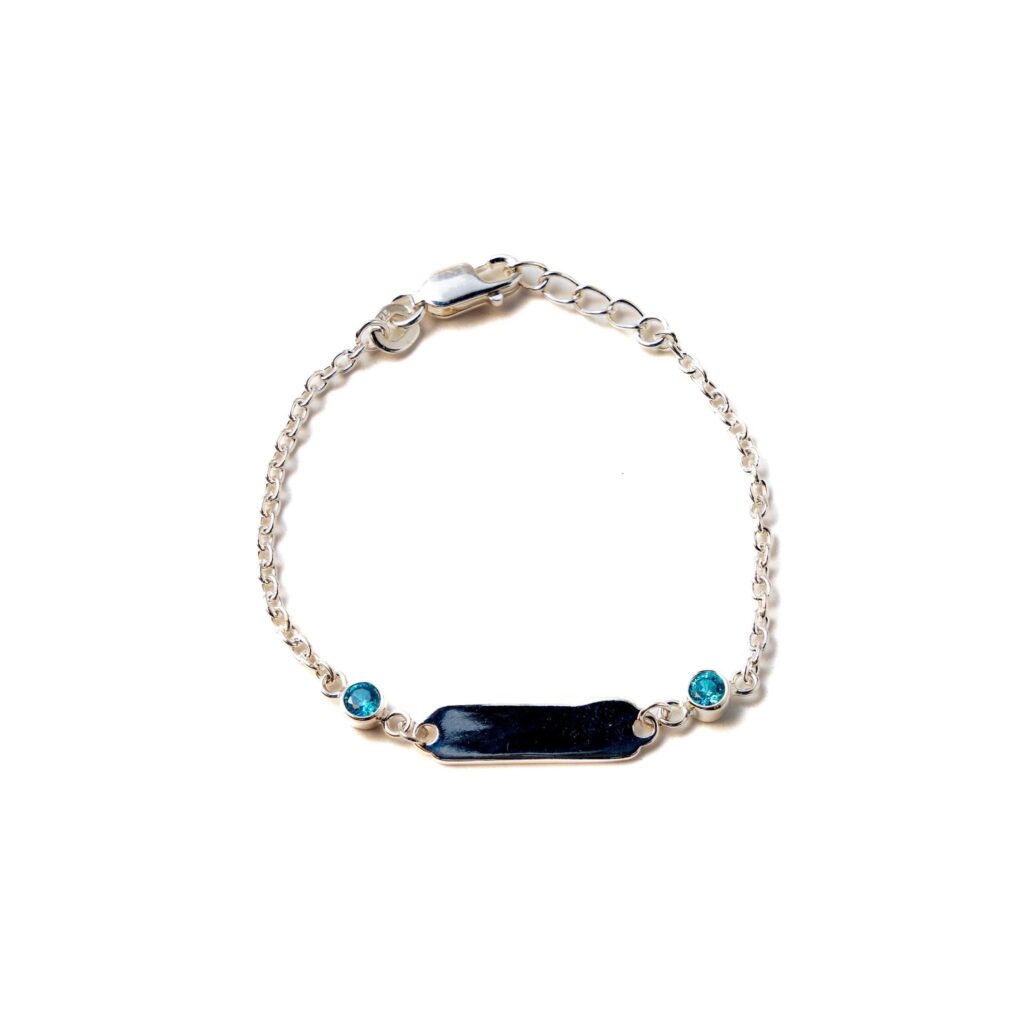 Baby Silver  Blue Stone Bracelet