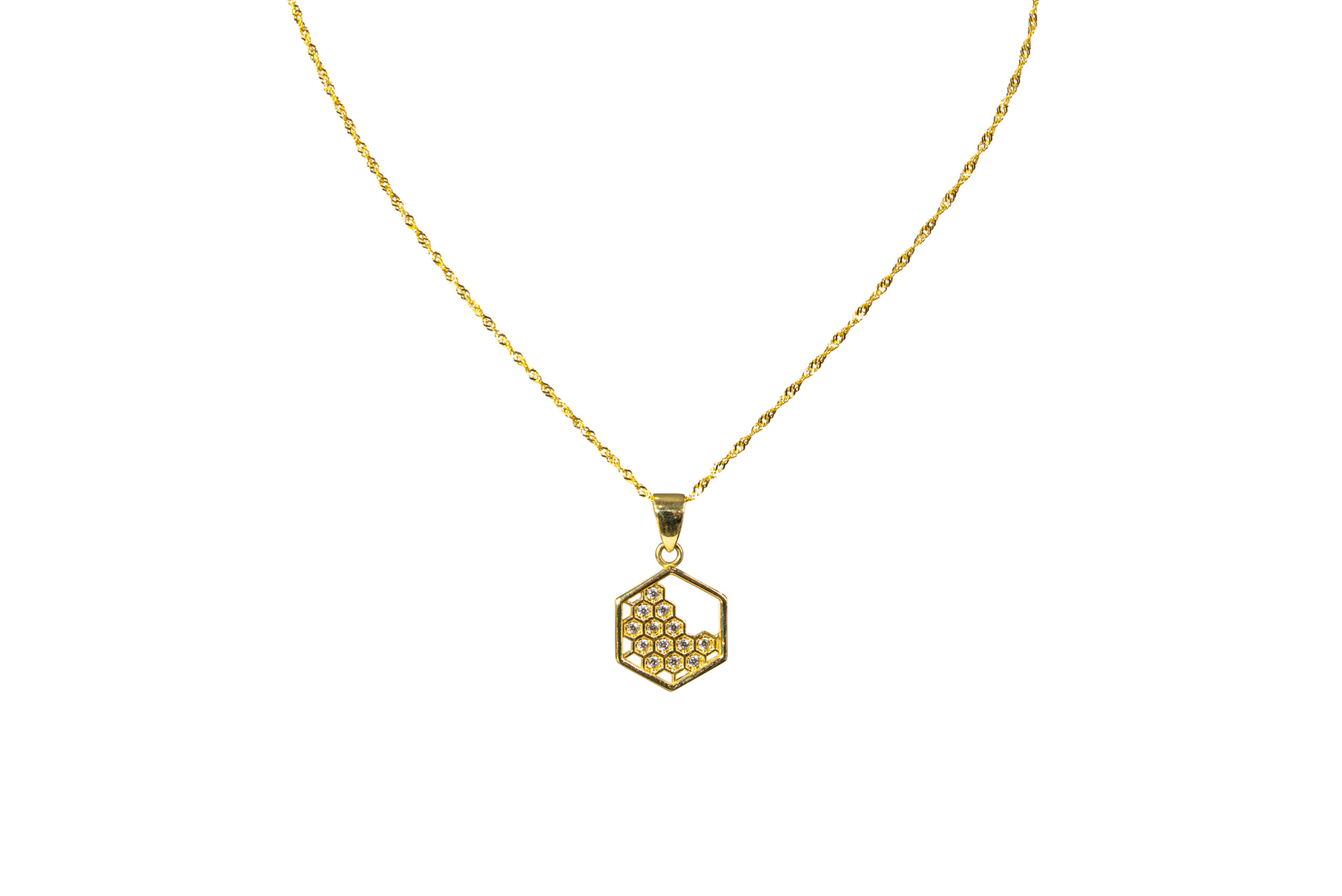 10 k Gold  Honeycomb Pendant