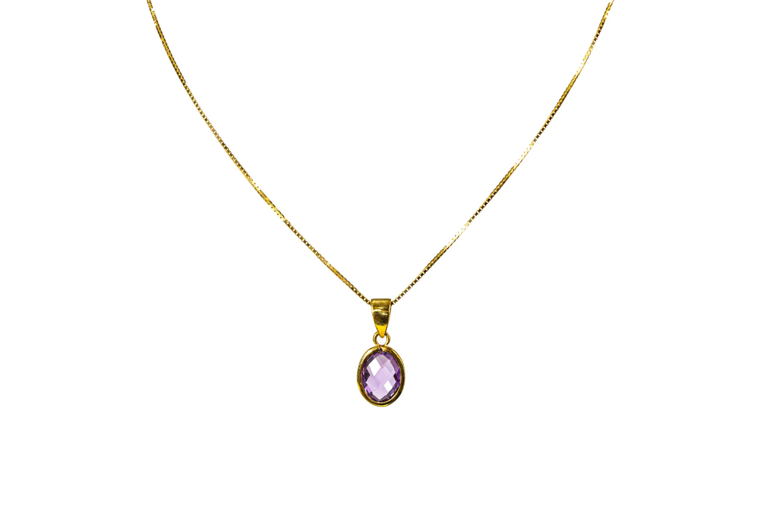 10 K Gold Amethyst Gemstone