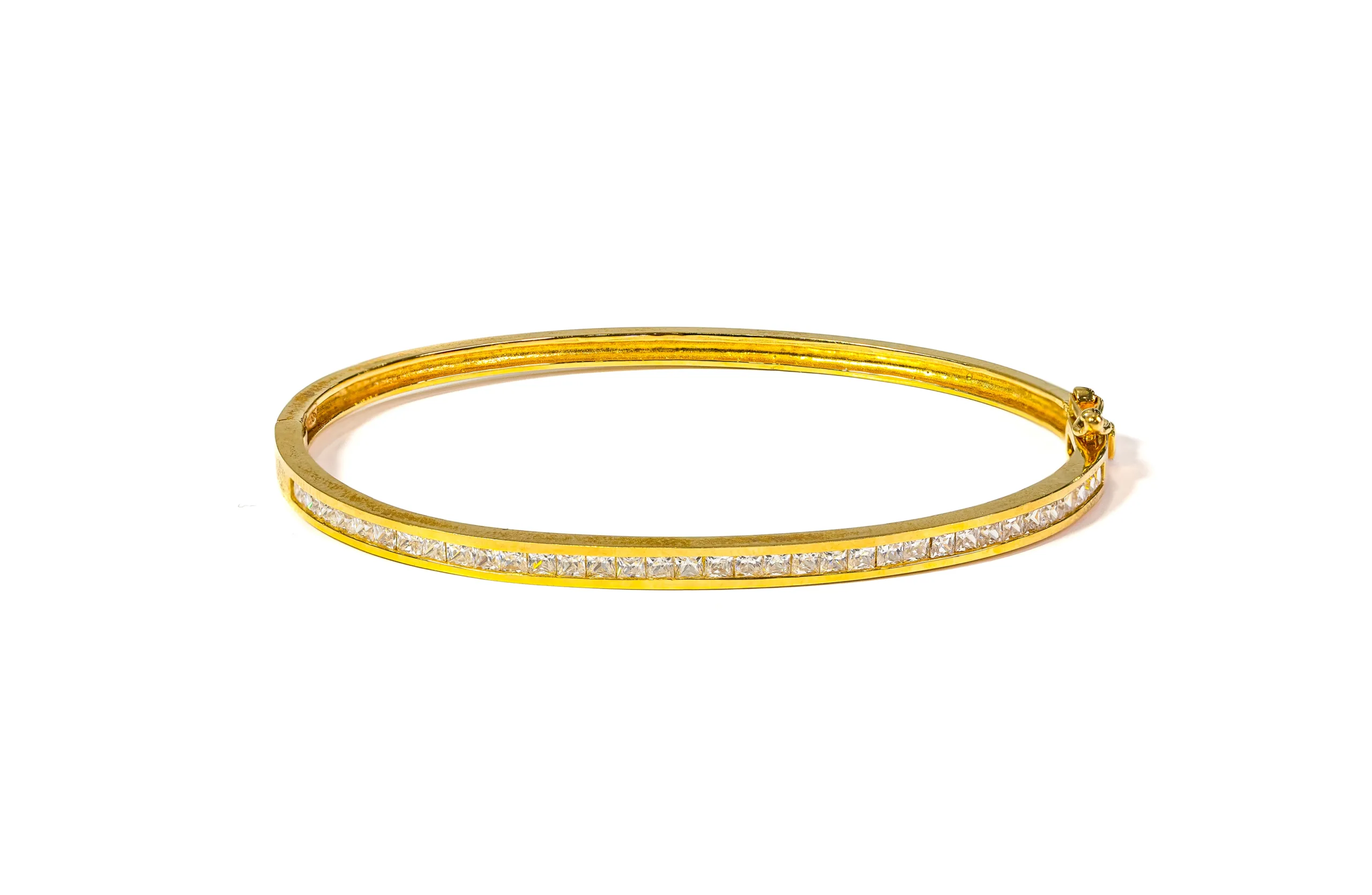 10K Gold Zirconia Bangle Bracelet