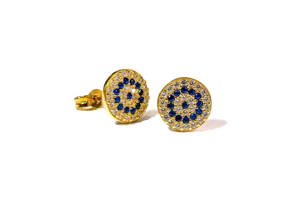 10k Evil Eye Earrings