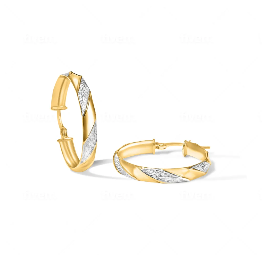 10k Gold  Rope Twist Hoop Earring