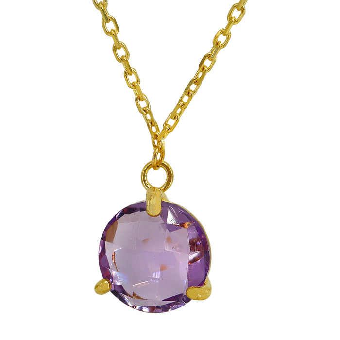 10K Gold Amethyst Necklace